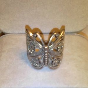 Silver butterfly ring
